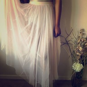 Baby pink tulle skirt